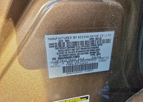 2025 Nissan Kicks S z USA, uszkodzony, nr VIN 3N8AP6BA8SL318855